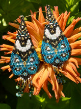 Load image into Gallery viewer, Stay Wild Moon Child Blue Butterfly Earrings