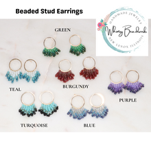 Load image into Gallery viewer, Ombre Beaded Gold Stud Earrings