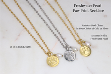 Load image into Gallery viewer, Freshwater Pearl Paw Print Necklace