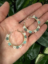 Load image into Gallery viewer, Flower Crown Hoop Earrings