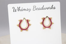 Load image into Gallery viewer, Dainty Beaded Teardrop Stud Earrings