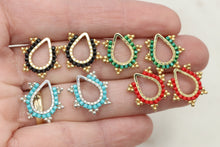 Load image into Gallery viewer, Dainty Beaded Teardrop Stud Earrings