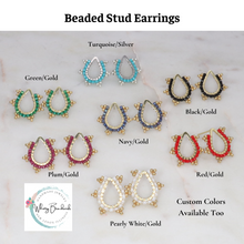 Load image into Gallery viewer, Dainty Beaded Teardrop Stud Earrings