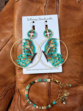 Load image into Gallery viewer, Handmade Butterfly Hoop Earrings with Hessonite Garnet | Beaded Statement Earrings