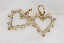 Load image into Gallery viewer, Beaded Heart Earrings