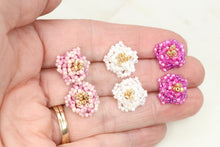 Load image into Gallery viewer, Peony Flower Stud Earrings