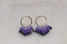 Load image into Gallery viewer, Ombre Beaded Gold Stud Earrings