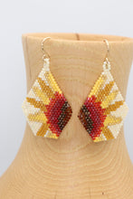 Load image into Gallery viewer, Red & Yellow Sunflower Earrings