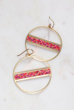 Load image into Gallery viewer, Colorful Beaded Hoop Earrings
