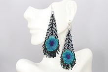 Load image into Gallery viewer, Peacock Feather Fringe Earrings
