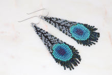 Load image into Gallery viewer, Peacock Feather Fringe Earrings