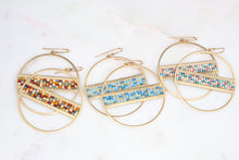 Load image into Gallery viewer, Colorful Beaded Hoop Earrings