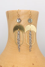 Load image into Gallery viewer, Labradorite Mixed Metal Earrings
