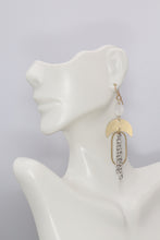 Load image into Gallery viewer, Rainbow Moonstone Mixed Metal Earrings