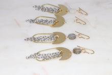 Load image into Gallery viewer, Labradorite Mixed Metal Earrings