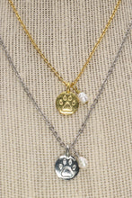 Load image into Gallery viewer, Freshwater Pearl Paw Print Necklace