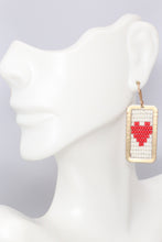 Load image into Gallery viewer, Beaded Heart Earrings