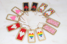 Load image into Gallery viewer, Beaded Heart Earrings