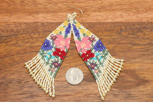 Load image into Gallery viewer, Flower Garden Seed Bead Fringe Earrings