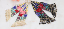Load image into Gallery viewer, Flower Garden Seed Bead Fringe Earrings