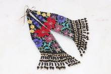 Load image into Gallery viewer, Flower Garden Seed Bead Fringe Earrings