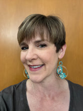 Load image into Gallery viewer, Handmade Butterfly Hoop Earrings with Hessonite Garnet | Beaded Statement Earrings
