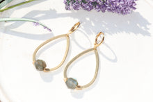 Load image into Gallery viewer, Labradorite Teardrop Earrings