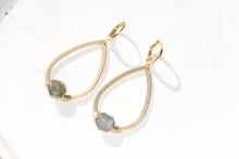 Load image into Gallery viewer, Labradorite Teardrop Earrings