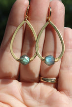 Load image into Gallery viewer, Labradorite Teardrop Earrings