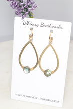 Load image into Gallery viewer, Labradorite Teardrop Earrings