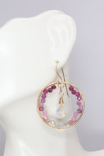 Load image into Gallery viewer, Grace Under Fire Ruby Gemstone Gold Hoop Earrings