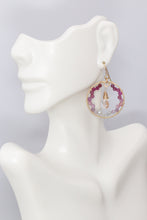 Load image into Gallery viewer, Grace Under Fire Ruby Gemstone Gold Hoop Earrings