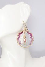 Load image into Gallery viewer, Grace Under Fire Ruby Gemstone Gold Hoop Earrings