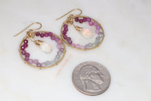 Load image into Gallery viewer, Grace Under Fire Ruby Gemstone Gold Hoop Earrings