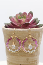Load image into Gallery viewer, Grace Under Fire Ruby Gemstone Gold Hoop Earrings