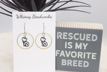 Load image into Gallery viewer, Mixed Metal Cat Earrings Hearts and Paws Collection