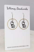 Load image into Gallery viewer, Mixed Metal Cat Earrings Hearts and Paws Collection