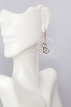 Load image into Gallery viewer, Mixed Metal Cat Earrings Hearts and Paws Collection
