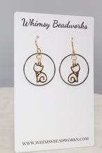 Load image into Gallery viewer, Mixed Metal Cat Earrings Hearts and Paws Collection