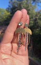 Load image into Gallery viewer, Labradorite Mixed Metal Earrings