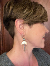 Load image into Gallery viewer, Labradorite Mixed Metal Earrings