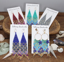 Load image into Gallery viewer, Mermaid Beaded Hoop Earrings