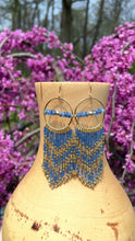Load and play video in Gallery viewer, Kyanite Beaded Hoop Earrings