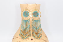 Load image into Gallery viewer, Painted Desert Mandala Beaded Hoop Earrings
