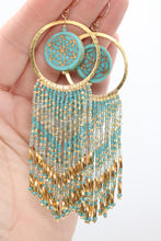Load image into Gallery viewer, Painted Desert Mandala Beaded Hoop Earrings