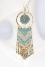 Load image into Gallery viewer, Painted Desert Mandala Beaded Hoop Earrings