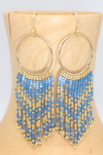 Load image into Gallery viewer, Kyanite Beaded Hoop Earrings