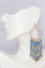 Load image into Gallery viewer, Kyanite Beaded Hoop Earrings