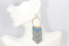 Load image into Gallery viewer, Kyanite Beaded Hoop Earrings
