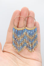 Load image into Gallery viewer, Kyanite Beaded Hoop Earrings